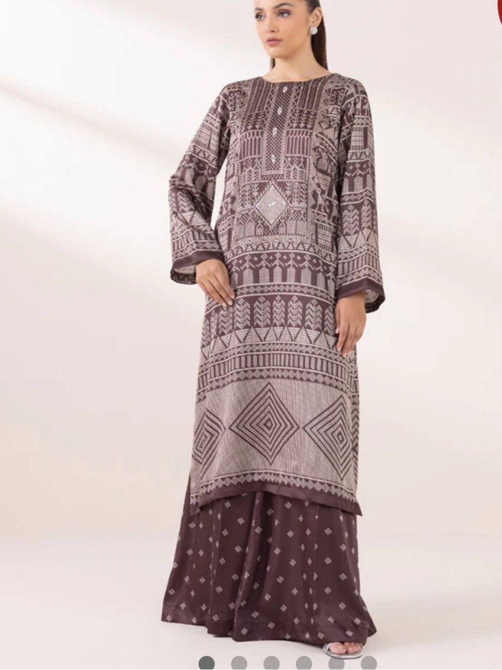 Embellished Two-Piece Silk Suit